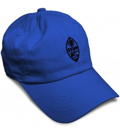 Baseball Caps Custom Soft Baseball Cap Seal of Guam Embroidery Cotton Dad Hats for Men & Women - Royal Blue - CP18THEZ6RS $15.48