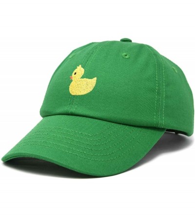 Baseball Caps Cute Ducky Soft Baseball Cap Dad Hat - Kelly Green - CZ18LZ7YNG3 $13.12