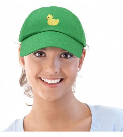 Baseball Caps Cute Ducky Soft Baseball Cap Dad Hat - Kelly Green - CZ18LZ7YNG3 $13.12