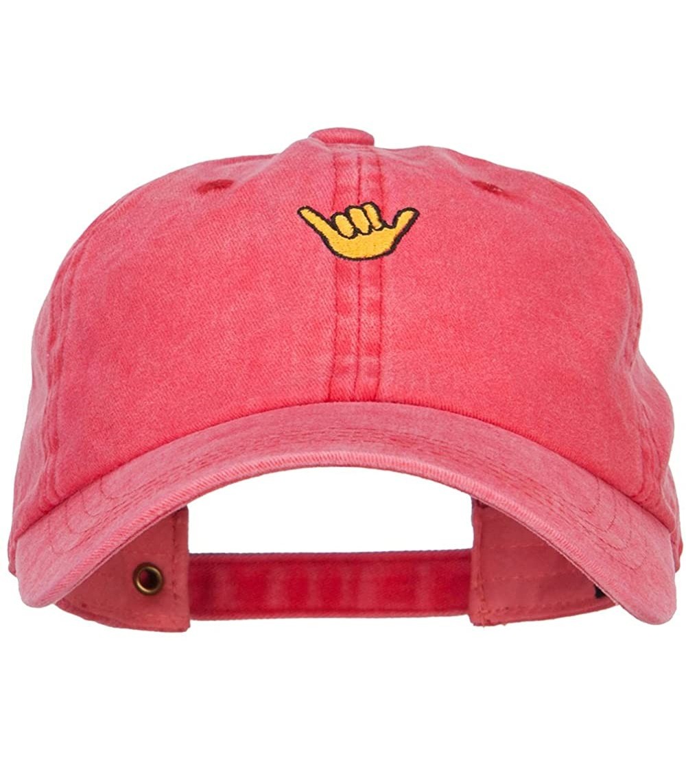 Baseball Caps Mini Hang Loose Embroidered Unstructured Cap - Red - CF1858W9KUC $20.02