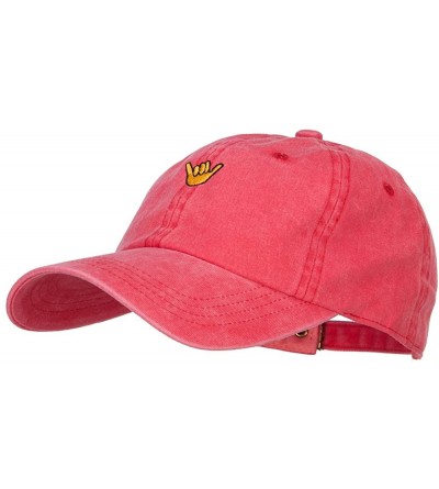 Baseball Caps Mini Hang Loose Embroidered Unstructured Cap - Red - CF1858W9KUC $20.02