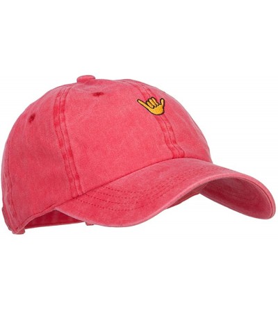 Baseball Caps Mini Hang Loose Embroidered Unstructured Cap - Red - CF1858W9KUC $20.02