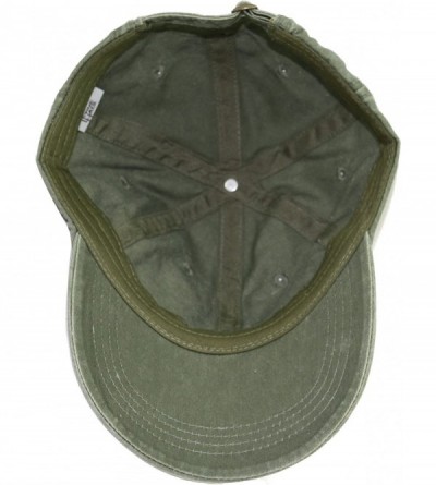 Baseball Caps Unisex Stone Washed Cotton Baseball Cap Adjustable Size - Olive - C212N4SQJFJ $11.57