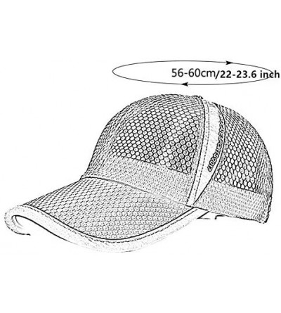 Baseball Caps Unisex Mesh Tennis Cap Outdoor Anti-UV Quick Dry Adjustable Running Baseball Hat - Gray - CB18RW3NRWI $15.03