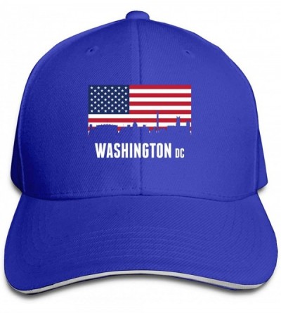 Baseball Caps American Flag Washington DC Baseball Cap Unisex Sports Adjustable Dad Ball Hat - Blue - CK196SY23E3 $17.12