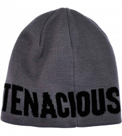 Skullies & Beanies N-Ferno 6819BT Be Tenacious Beanie-- Gray - Gray - CF118RVN9NV $14.89