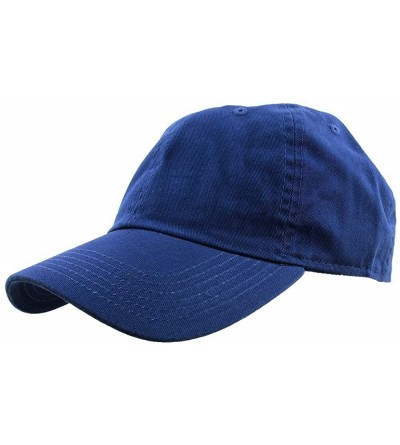 Baseball Caps Baseball Caps Dad Hats 100% Cotton Polo Style Plain Blank Adjustable Size - Royal Blue - CO18EZC6DDE $17.72
