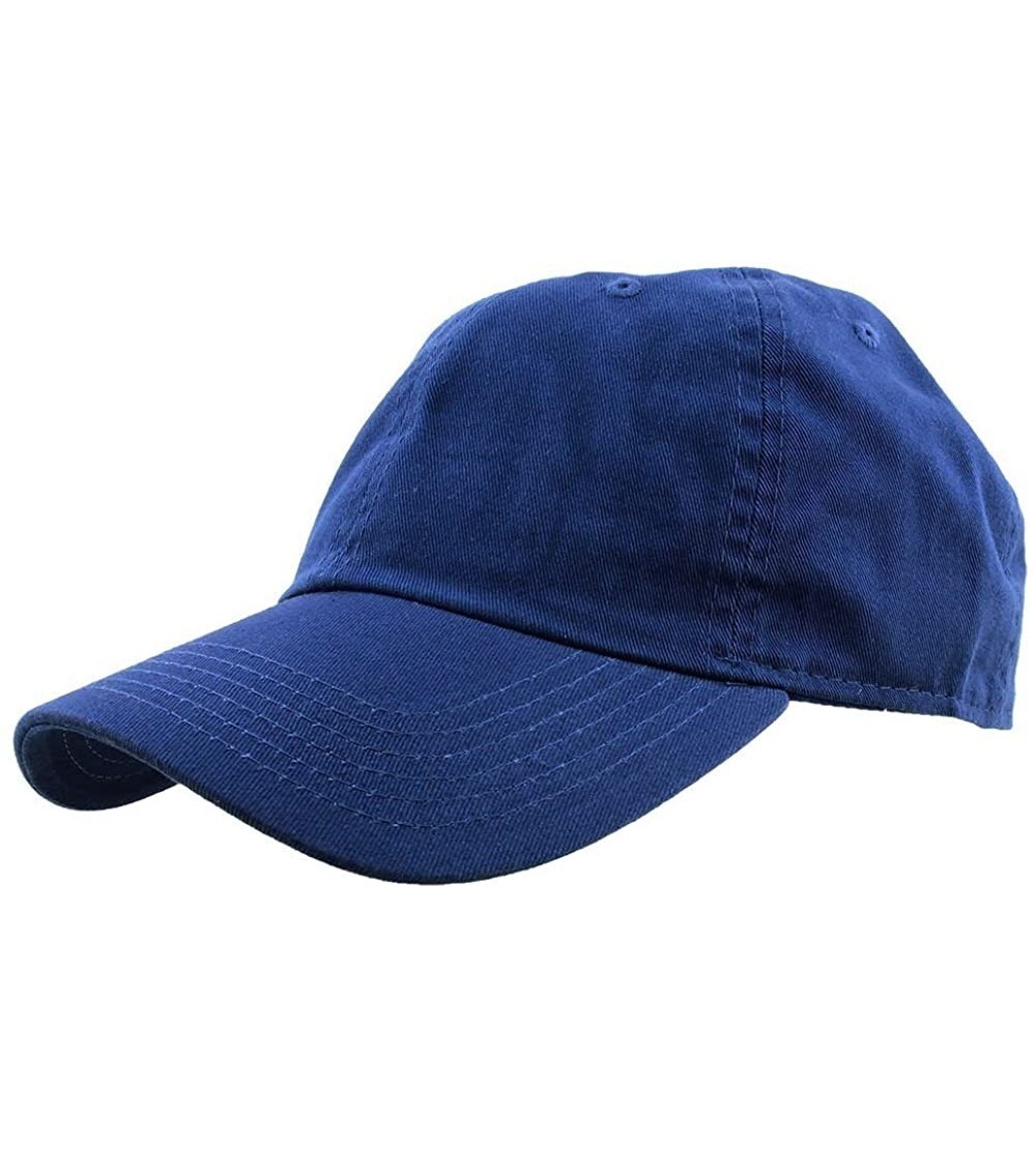 Baseball Caps Baseball Caps Dad Hats 100% Cotton Polo Style Plain Blank Adjustable Size - Royal Blue - CO18EZC6DDE $8.38