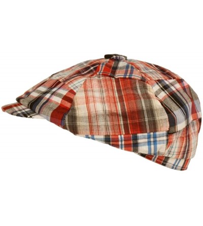 Newsboy Caps Cotton Plaid Patchwork Ivy Flat Summer Cap hat - Red-plaids - CM11WI2QKF9 $9.04