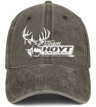 Baseball Caps Unisex Men Denim Baseball Hats Cotton Adjustable Mesh Visor-Hoyt-Team-Logo-Flat Caps - Brown-6 - CF18T3YN4W9 $2...