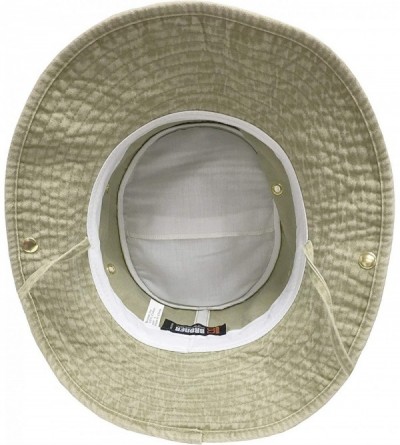 Sun Hats Washed Cotton Floater Hat with Chincord - Khaki - C718Q9C0L67 $21.69