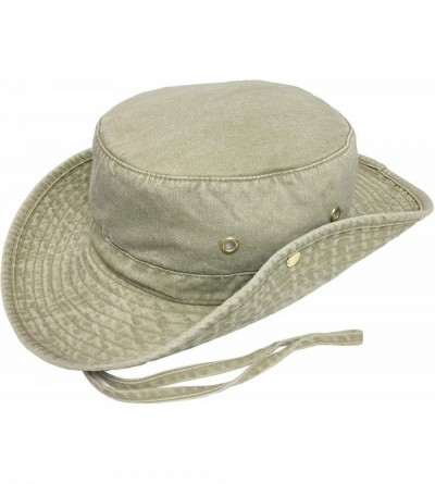 Sun Hats Washed Cotton Floater Hat with Chincord - Khaki - C718Q9C0L67 $21.69