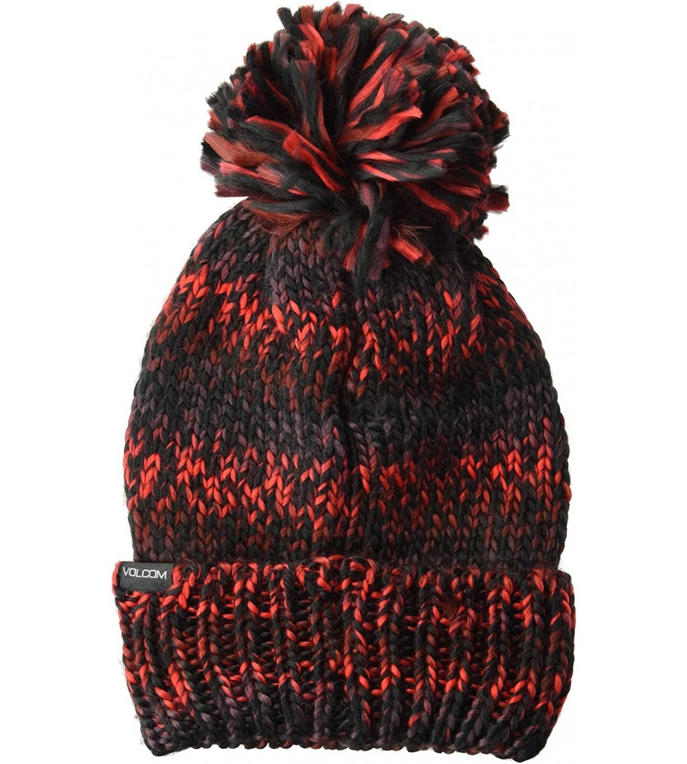 Skullies & Beanies Women's Chevron Chunky Silk Acrylic Yarn Snow Beanie - Burnt Red - CL18063WYW4 $25.39