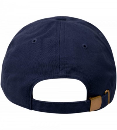 Baseball Caps Washed Low Profile Cotton and Denim Baseball Cap - Navy - CJ12O8QGREQ $8.53