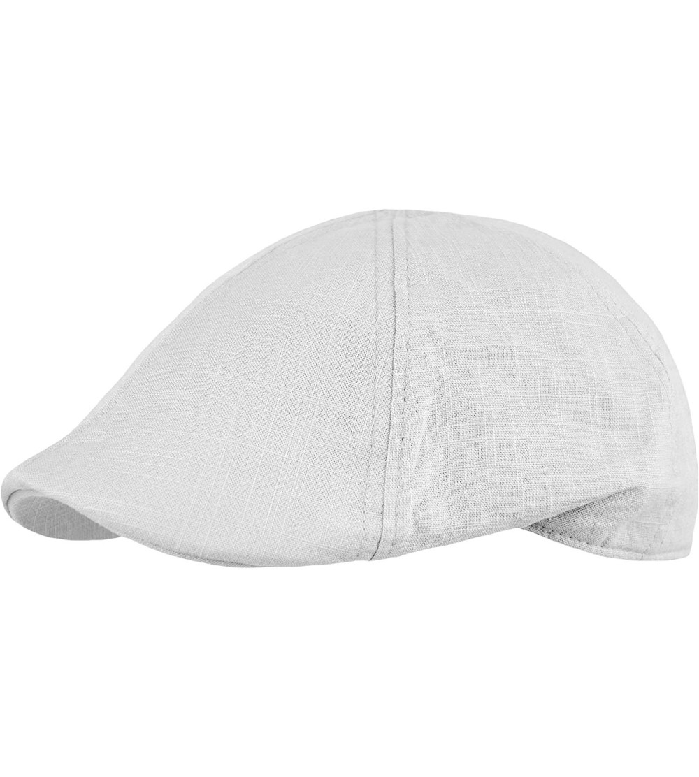 Newsboy Caps Men's Cool Summer Duckbill Ivy Cap- Newsboy Pub Irish Hat- Golf Cap - White - CU180MDR4W8 $15.33