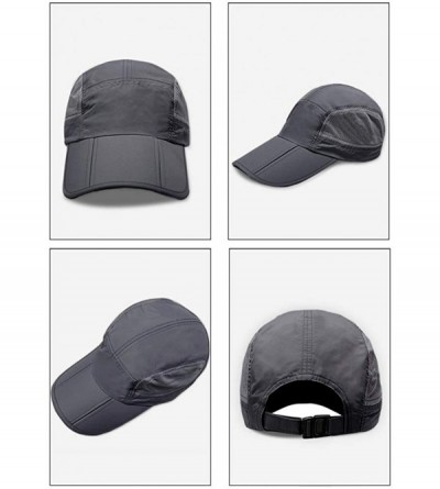 Sun Hats Unisex Mesh Sport Cap Quick-Drying Outdoor Breathable Sun hat Runner UV Protection 50+ - Deep Gray D - CT17WWZ0IK0 $...
