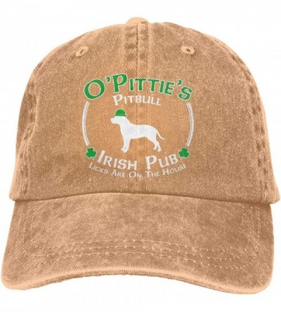 Baseball Caps Unisex Adjustable Vintage Jeans Baseball Caps St Patricks Day Dog Pitbull Pittie Irish Pub Hiphop Cap - Natural...