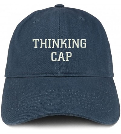 Baseball Caps Thinking Cap Embroidered Dad Hat Adjustable Cotton Baseball Cap - Navy - C912IFNOIWL $35.58