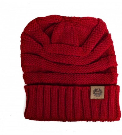 Skullies & Beanies Beanies Knit Hats for Women - Classic Knitted Winter Beanie Birthday Gift for Women - Wine - CM18NR6ADWN $...
