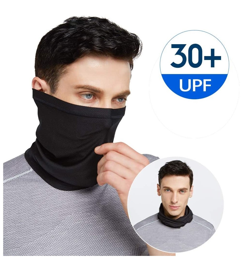 Balaclavas Summer Neck Gaiter Face Cover Mask- Sun UV Face Scarf Cool Bandana- Fishing Cycling Hiking - B-black - CM18WEL3DCZ...