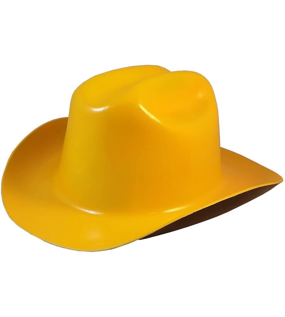 Cowboy Hats Western Cowboy Hard Hat with Ratchet Suspension (Yellow) - Yellow - CA18DNCQ29D $85.69