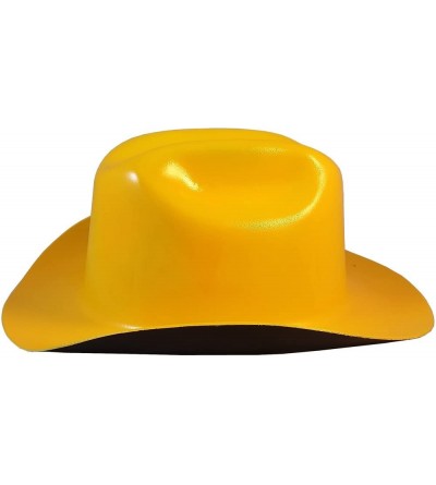 Cowboy Hats Western Cowboy Hard Hat with Ratchet Suspension (Yellow) - Yellow - CA18DNCQ29D $46.21