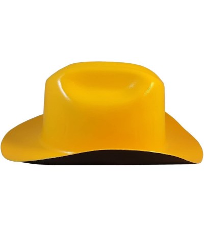 Cowboy Hats Western Cowboy Hard Hat with Ratchet Suspension (Yellow) - Yellow - CA18DNCQ29D $46.21