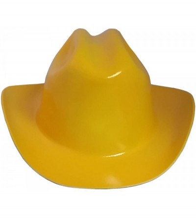 Cowboy Hats Western Cowboy Hard Hat with Ratchet Suspension (Yellow) - Yellow - CA18DNCQ29D $85.69