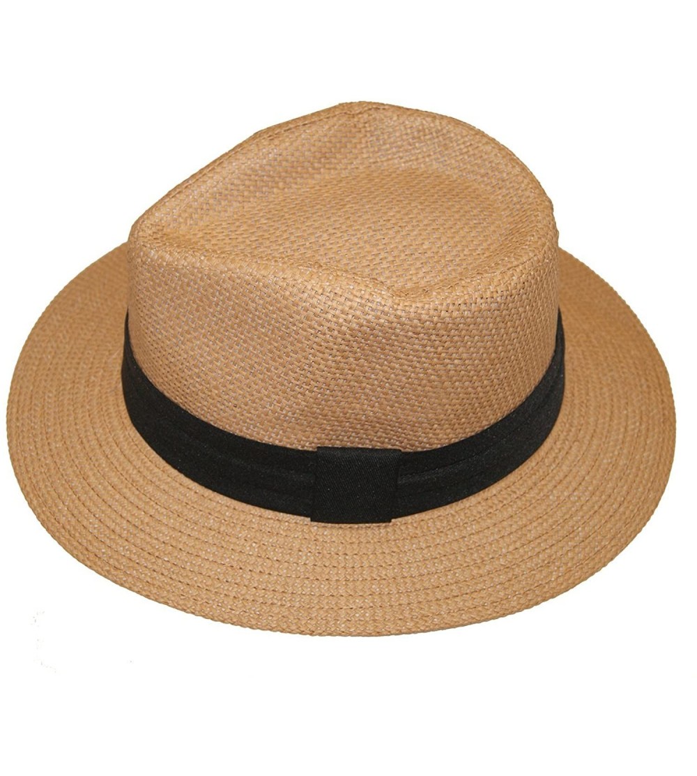 Sun Hats Lady's Fashion Summer Golf Sun Hat Panama Cap - New - Light Brown - CU11NLL52OB $22.92