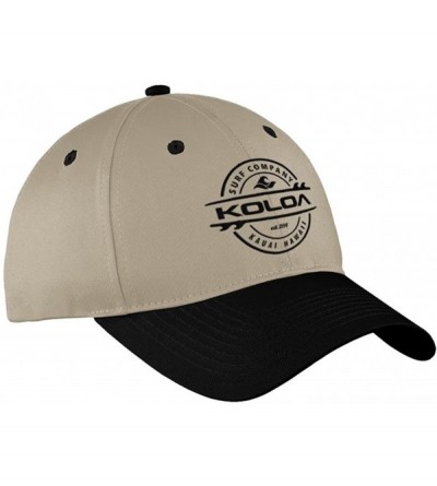 Baseball Caps Old School Curved Bill Solid Snapback Hats - Black/Khaki With Black Embroidered Logo - C917XHS2CHW $30.45