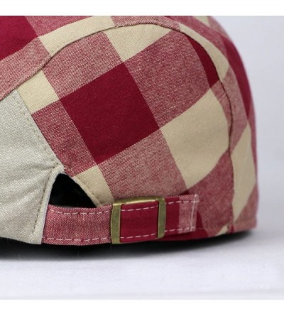 Newsboy Caps Unisex Cotton Linen Cabbie Gatsby Hat Golf Ivy Newsboy Driving Cap - Red 2 - CH12LCZRK65 $14.12