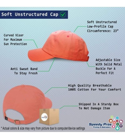 Baseball Caps Custom Soft Baseball Cap Barber Pole Scissors Embroidery Twill Cotton - Coral - CG18SIMAK3E $14.81