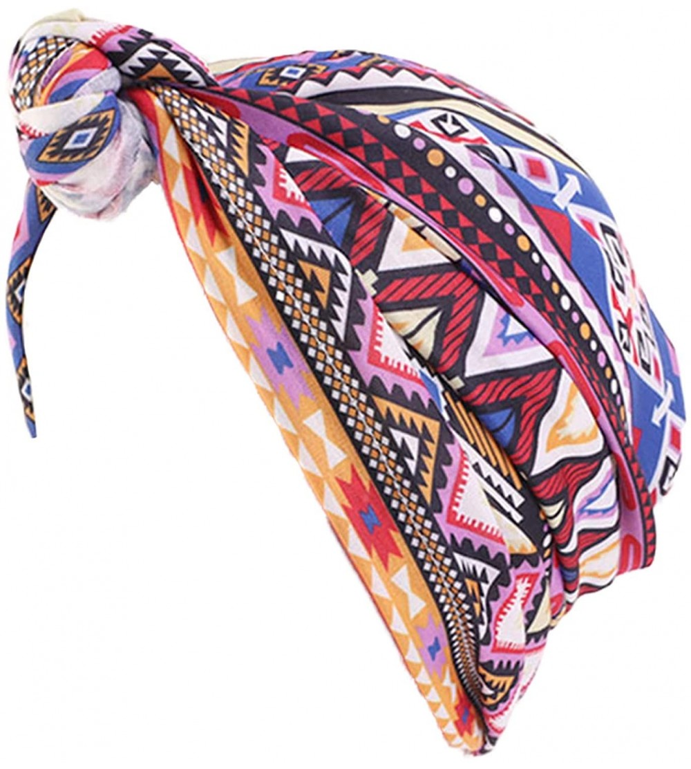 Sun Hats Women Turban Hat Hair Wrap African Jersey Magic Headband Turbans Headwrap Bohemian Boho Chemo Cap - CX18Y60HGRD $11.02