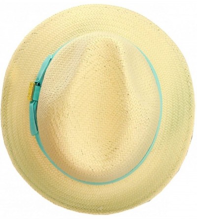 Fedoras Unisex Lightweight Fedora w/Solid Color Band & Gold-Tone Emblem - Mint - CX11AJPWP6J $10.22