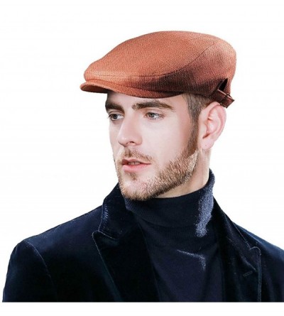 Newsboy Caps Summer Newsboy Hats for Men Women Linen Gatsby Beret Driving Ivy Caps Unisex - Coffee - C218QGTKRSZ $13.15