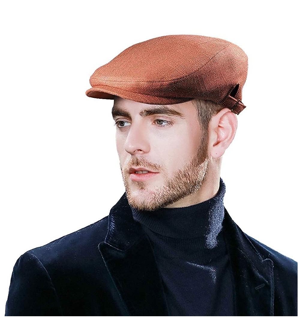 Newsboy Caps Summer Newsboy Hats for Men Women Linen Gatsby Beret Driving Ivy Caps Unisex - Coffee - C218QGTKRSZ $13.15
