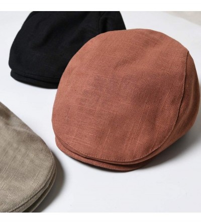 Newsboy Caps Summer Newsboy Hats for Men Women Linen Gatsby Beret Driving Ivy Caps Unisex - Coffee - C218QGTKRSZ $13.15