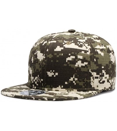 Baseball Caps Unisex Snapback Hats Adjustable USA Army Camouflage Flat Brim Baseball Cap - W121 - CY18R8OWYK0 $24.69
