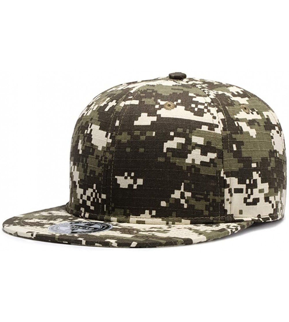 Baseball Caps Unisex Snapback Hats Adjustable USA Army Camouflage Flat Brim Baseball Cap - W121 - CY18R8OWYK0 $9.54