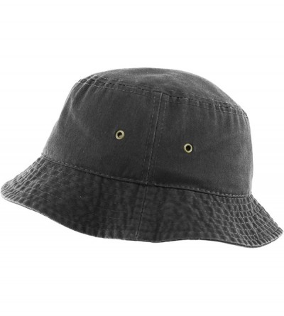 Bucket Hats Unisex Washed Cotton Bucket Hat Summer Outdoor Cap - (1. Bucket Classic) Dark Gray - C919489NTZZ $12.10