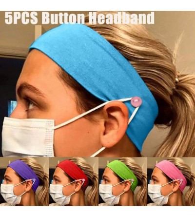 Balaclavas Button Headband for Nurses Women Men Yoga Sports Workout Turban Heawrap Face Cover Holder - Protect Your Ears - C8...