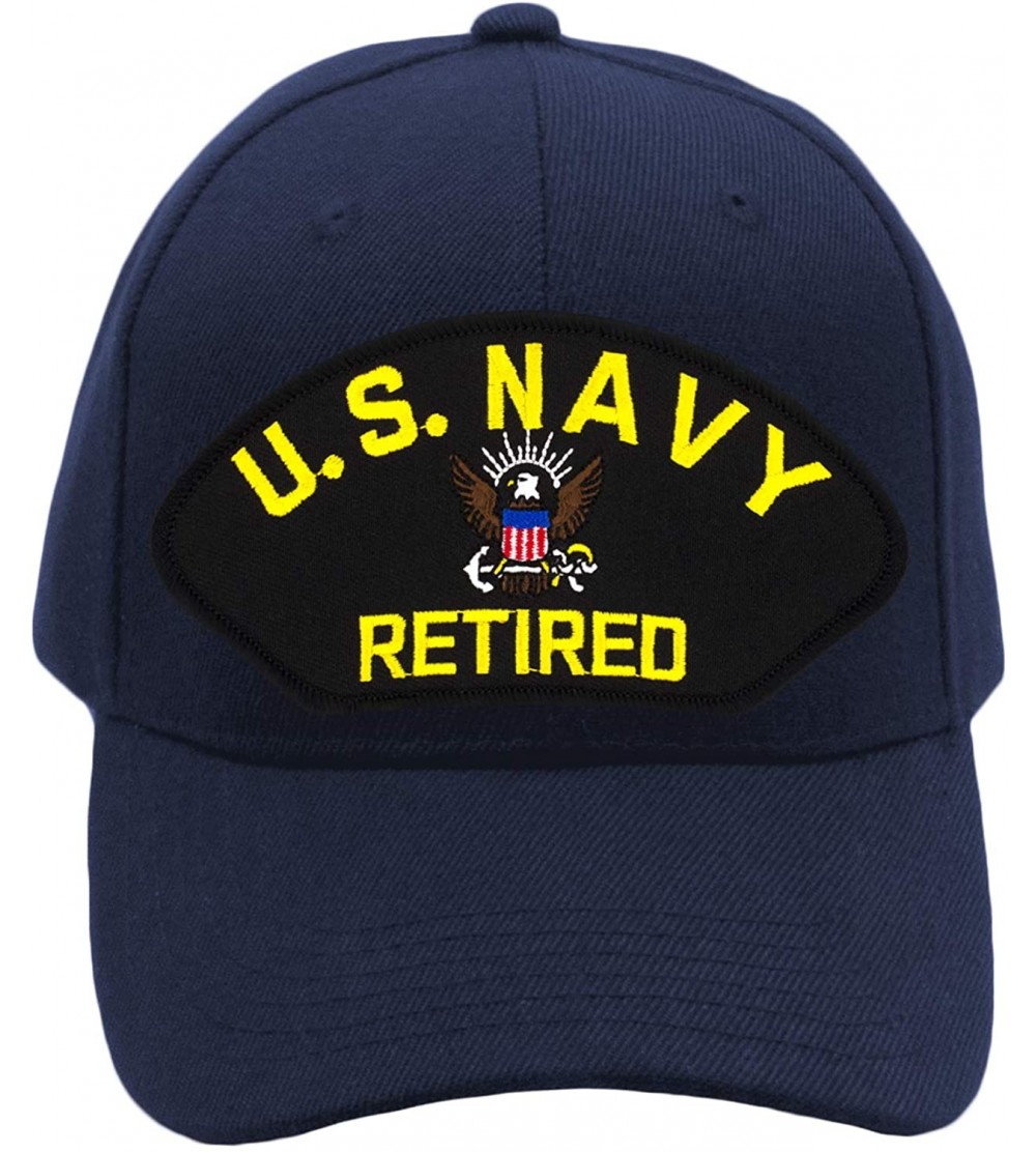 Baseball Caps US Navy Retired Hat/Ballcap Adjustable One Size Fits Most - Navy Blue - C518IIGETAX $25.27