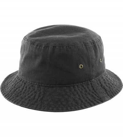 Bucket Hats Unisex Washed Cotton Bucket Hat Summer Outdoor Cap - (1. Bucket Classic) Dark Gray - C919489NTZZ $12.10