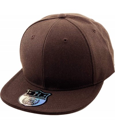 Baseball Caps The Real Original Fitted Flat-Bill Hats True-Fit - 11. Brown - C011JEI0SQ7 $22.39