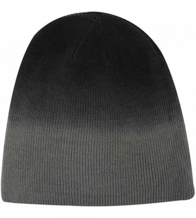 Skullies & Beanies Ombre Gradient Beanie Skull Cap Hat - Black - CQ12CM4I4LF $15.70