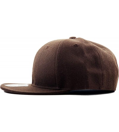 Baseball Caps The Real Original Fitted Flat-Bill Hats True-Fit - 11. Brown - C011JEI0SQ7 $10.61