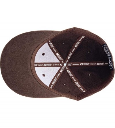 Baseball Caps The Real Original Fitted Flat-Bill Hats True-Fit - 11. Brown - C011JEI0SQ7 $10.61