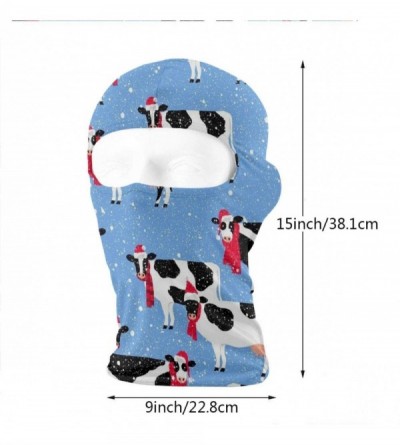 Balaclavas Festive Cows Winter Ski Mask Balaclava Hood - Wind-Resistant Face Mask - CH18L0T2HRR $21.35