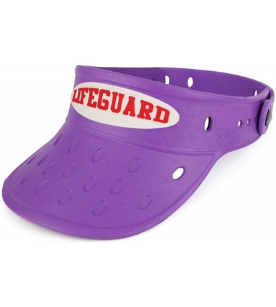 Visors Durable Adjustable Floatable Summer Visor Hat with Lifeguard Snap Charm - Purple - CI17YXN5LTK $38.50