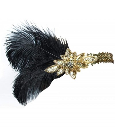 Headbands Women's 1920s Great Gatsby Feather Headband Bridal Accessories Wedding Halloween Party Crystal Flapper Headpiece - ...